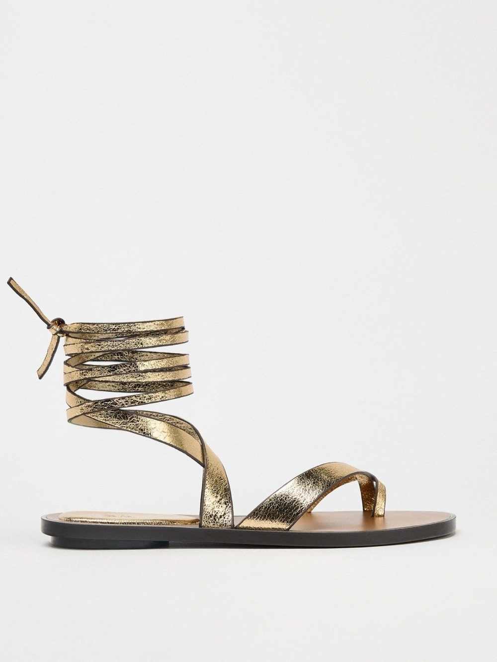 Zara • Ankle wrap metallic sandals